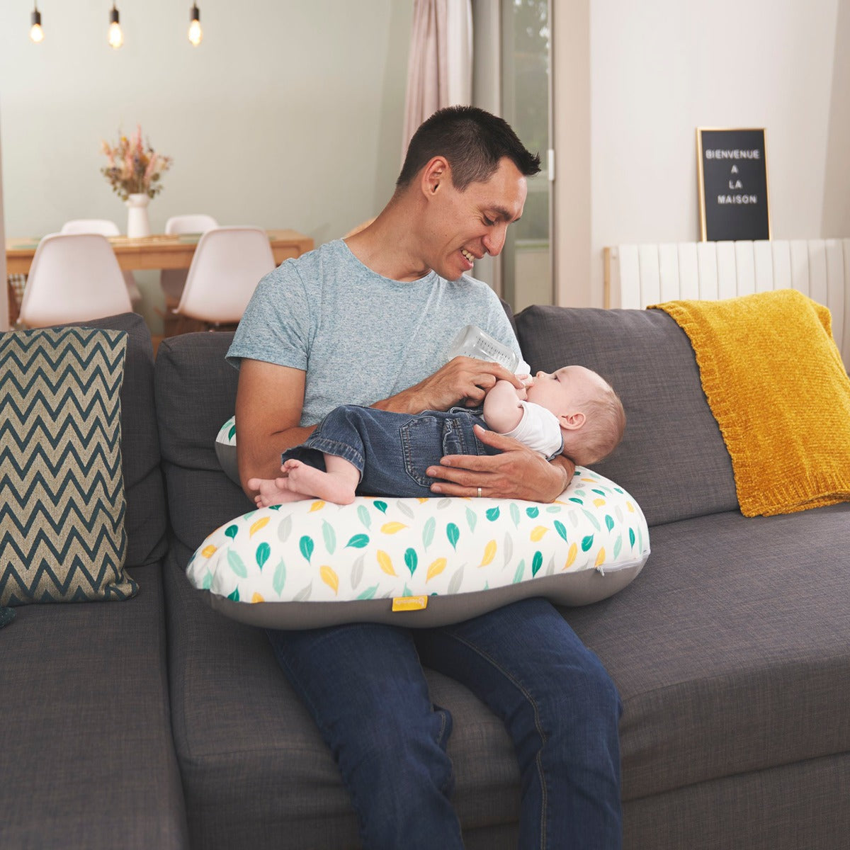 Badabulle Maternity Cusion Feathers | Nursing Pillow Comfortable with its microbead filling, Soft, stretch fabric