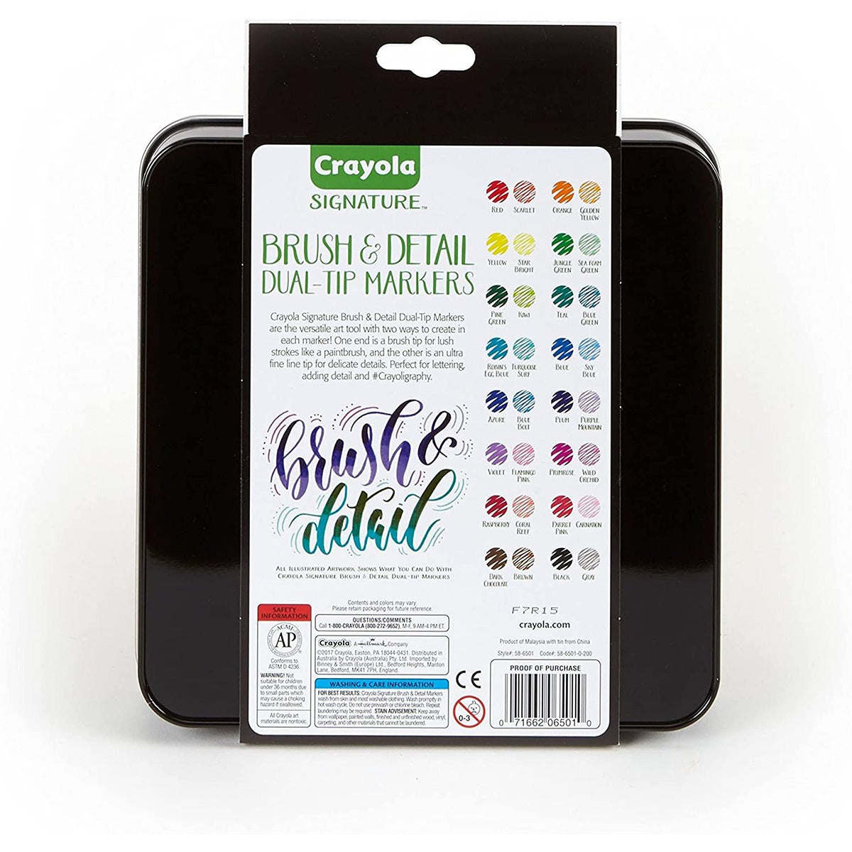 Crayola Brush & Detail Dual Tip Markers, Kids At Home Activities, 32 Colors, 16 Count