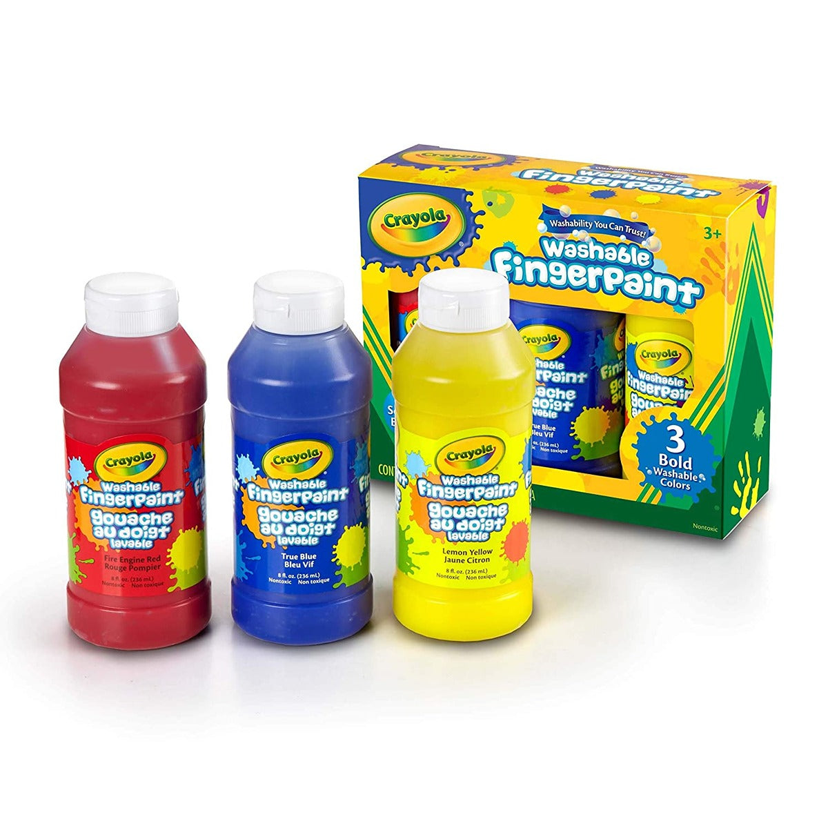 Crayola 3 ct. 8-oz. Washable Fingerpaint, Bold Colors