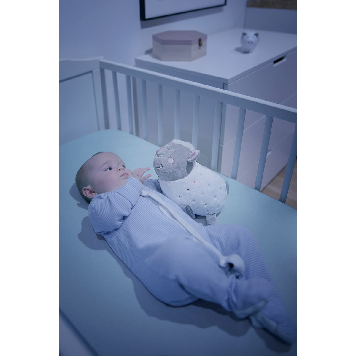 Badabulle Sheep Plush Musical Projection Night Light  - 21 x 16 x 14 Cm