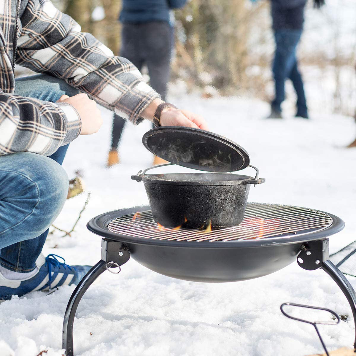 Lahacienda La Hacienda 58106 Camping Firebowl with Grill - Black