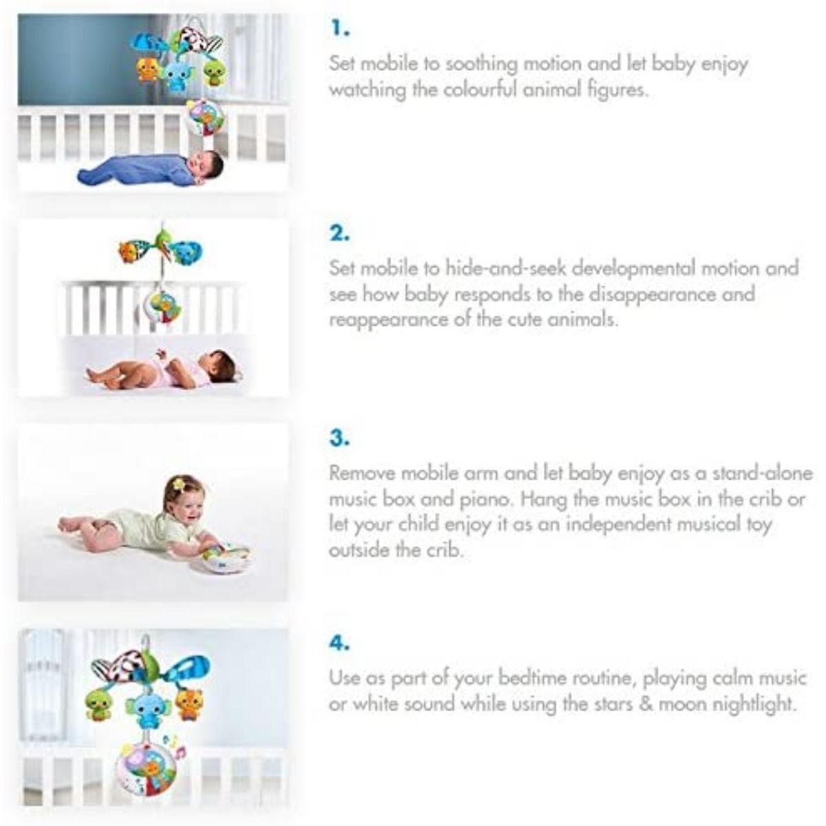 Tiny Love - DEVELOPMENTAL MOBILE | 0 months+ | Converts from Crib Mobile to Standalone Music Box | 15+ Melodies â€“ Into the Forest