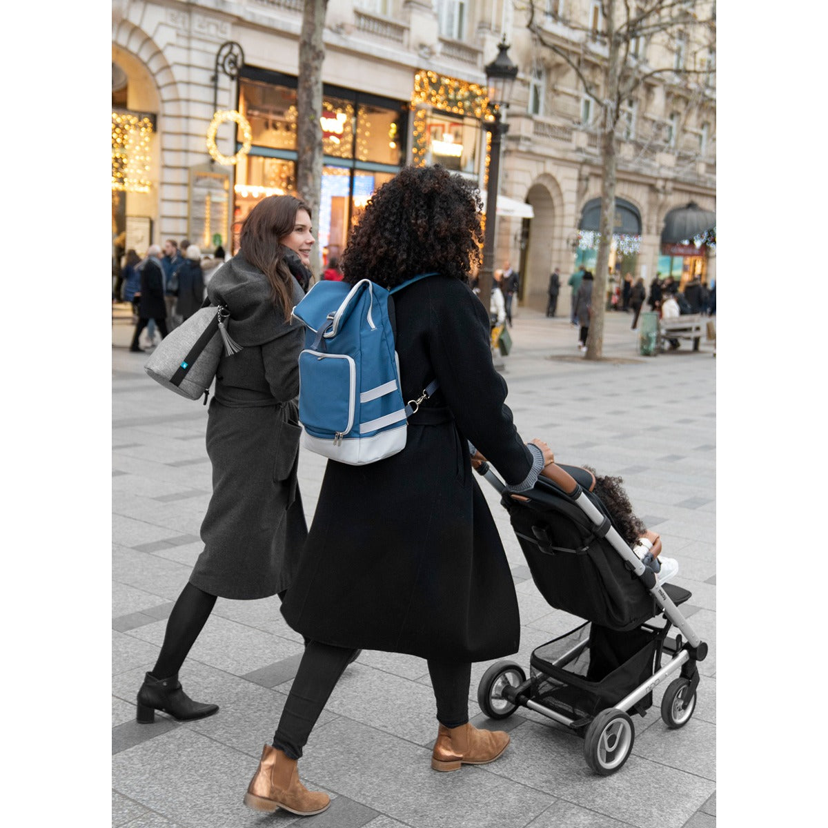 BabyMoov Sancy Diaper Bag Backpack | Unisex Back Pack with Heavy Duty Roll-Top Closure, Large Insulated Compartment, Changing Pad and Accessories, Blue