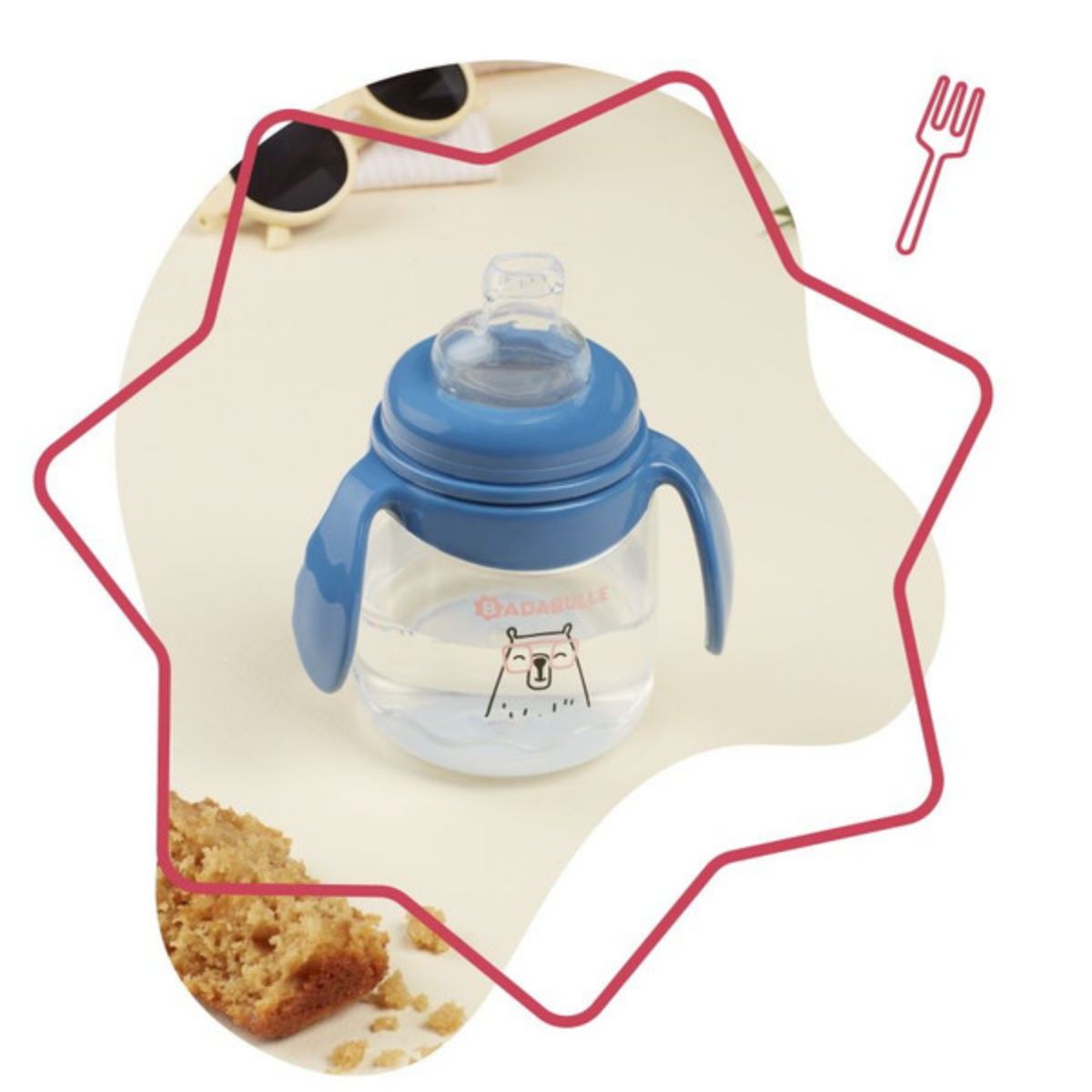 Badabulle Blue Anti-leakage Drinking Non spill cup