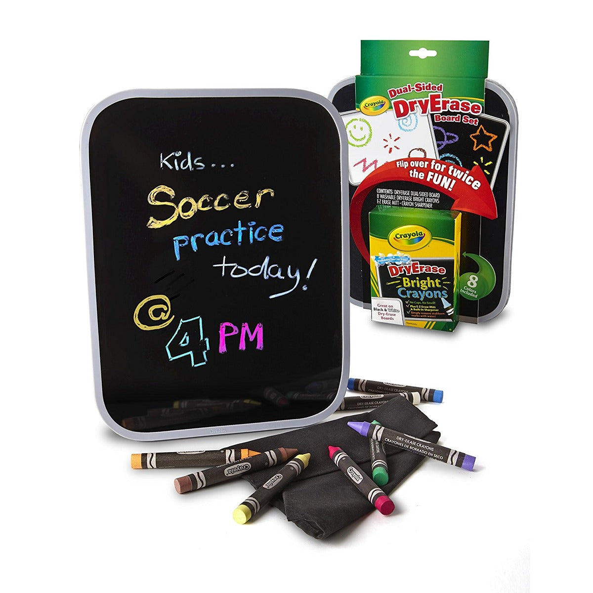 Crayola Dual-Sided Dry Erase Board Set with Bright Crayons