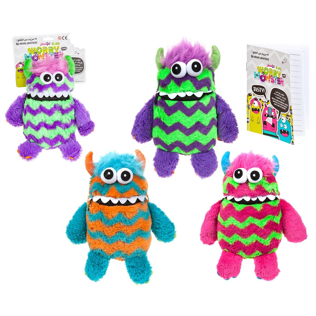 WORRY MONSTER 9-inch Soft Plush Toy (3 Color Asst Pink/Purple/Blue)