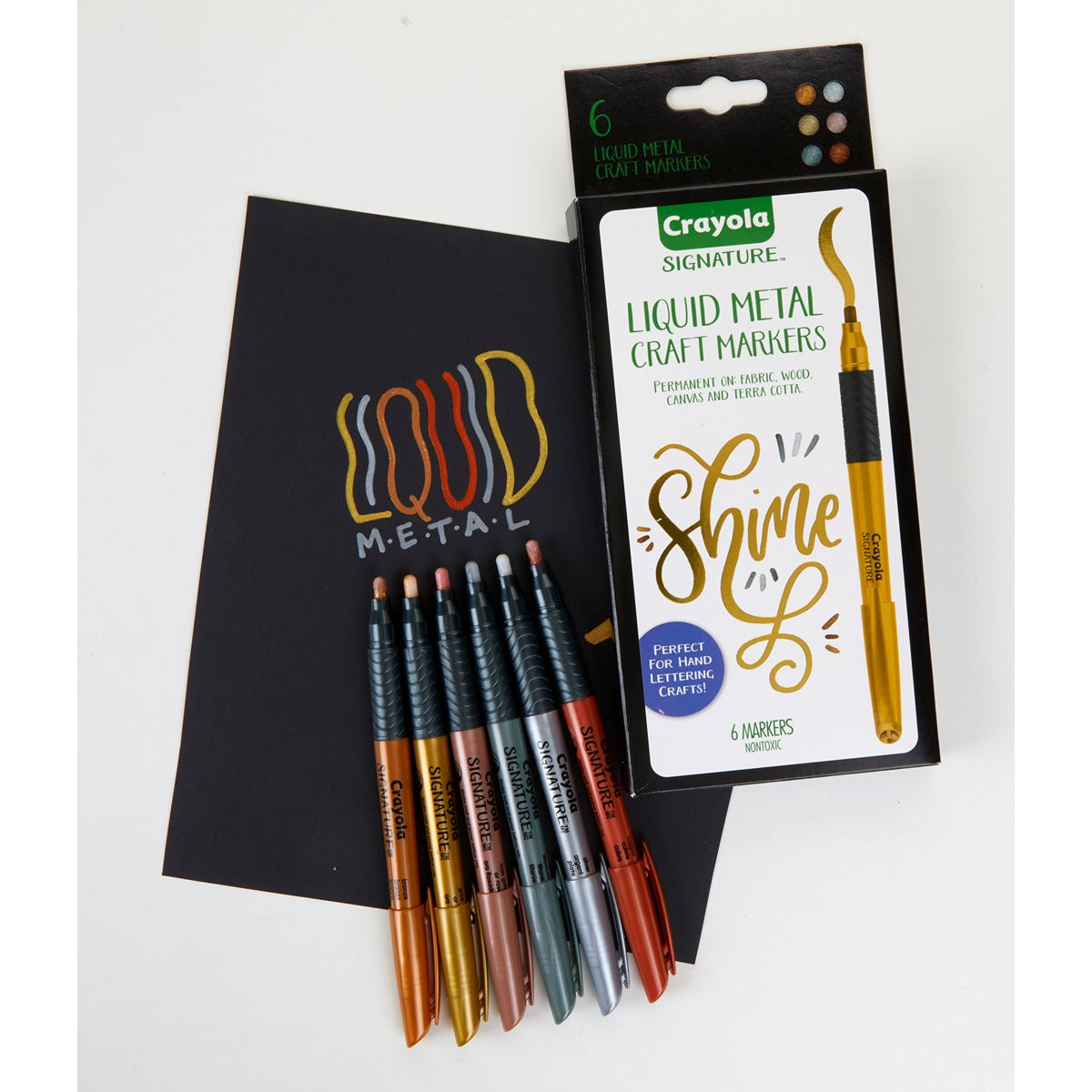 Crayola Signature Metallic Permanent Markers, 6 Count