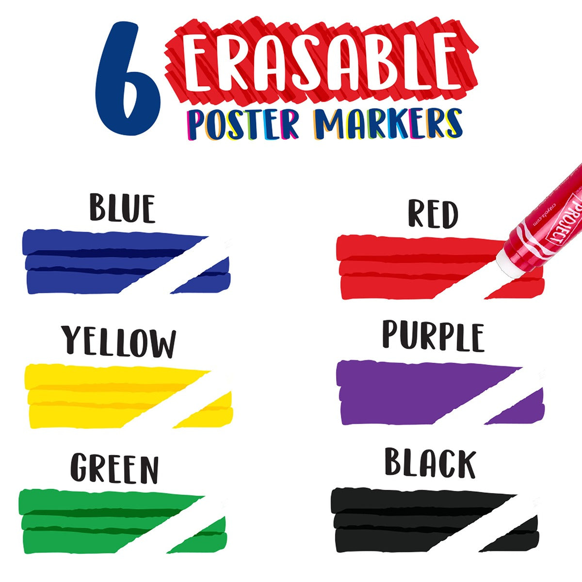 Crayola Project 6 ct. Erasable Poster Markers