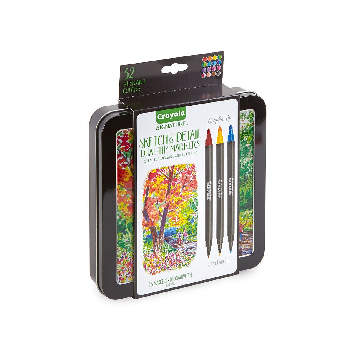 Crayola Signature Sketch & Detail Dual Ended Markers, 16 Count