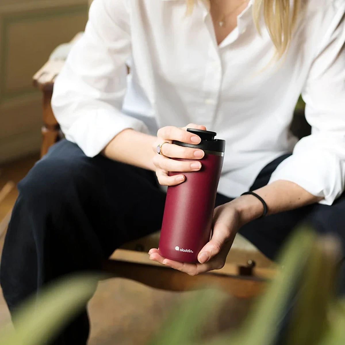 Aladdin Mocca Thermavac Leak-Lockâ„¢ SS Mug 0.35L Burg Red