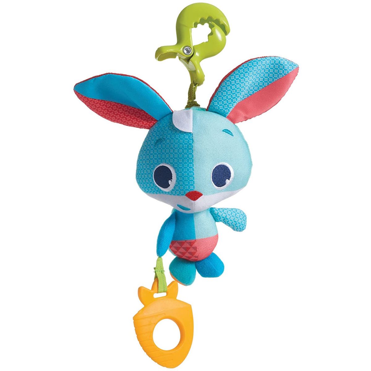 Tiny Love THOMAS THE RABBIT JITTER CHIME STROLLER TOYS | 0-18 Month Baby| Jittering sounds, Easy clip-on Animal soft toy | Meadow Days, 1pc