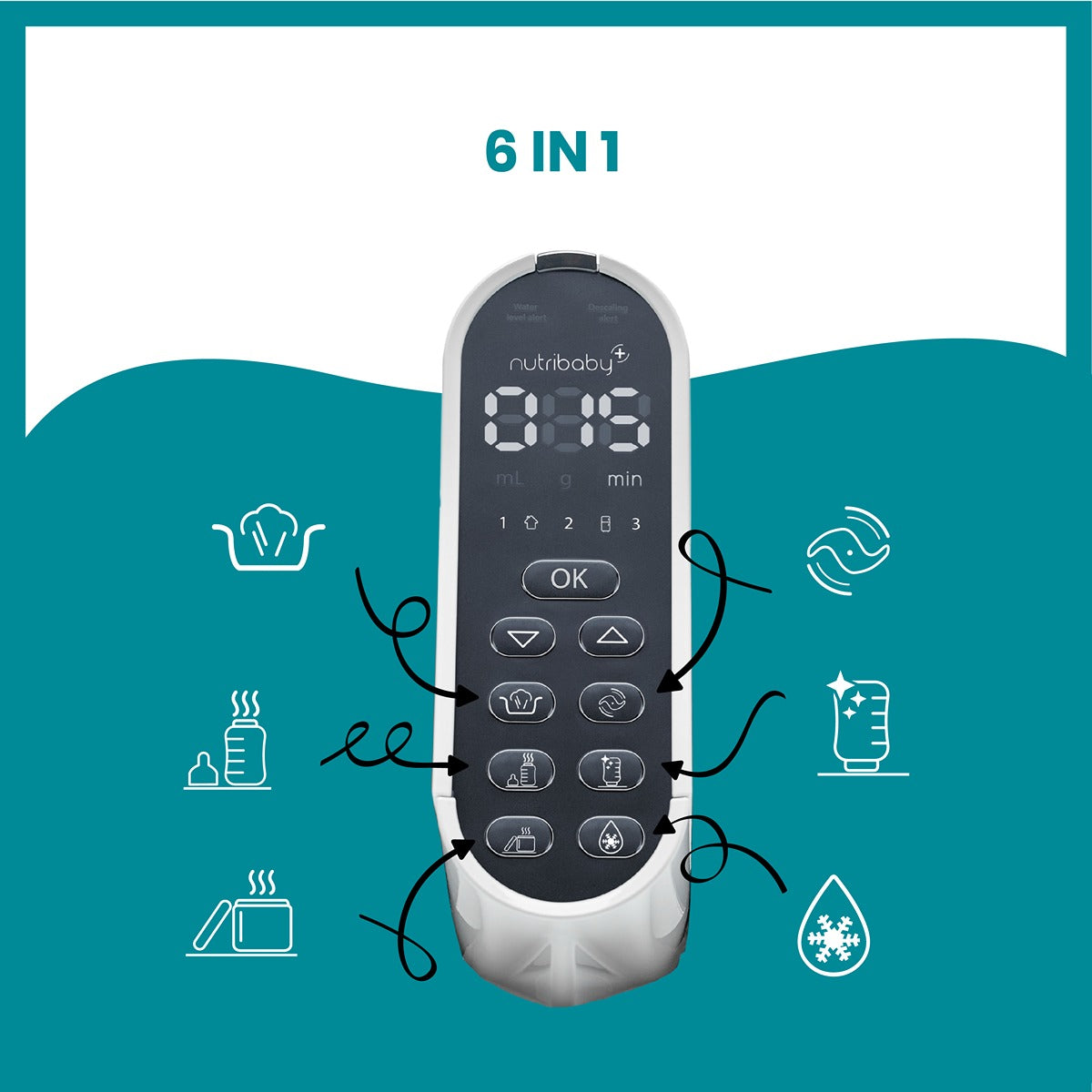 BabyMoov Nutribaby (+) Food Processor & Blender Mixer - Industrial grey