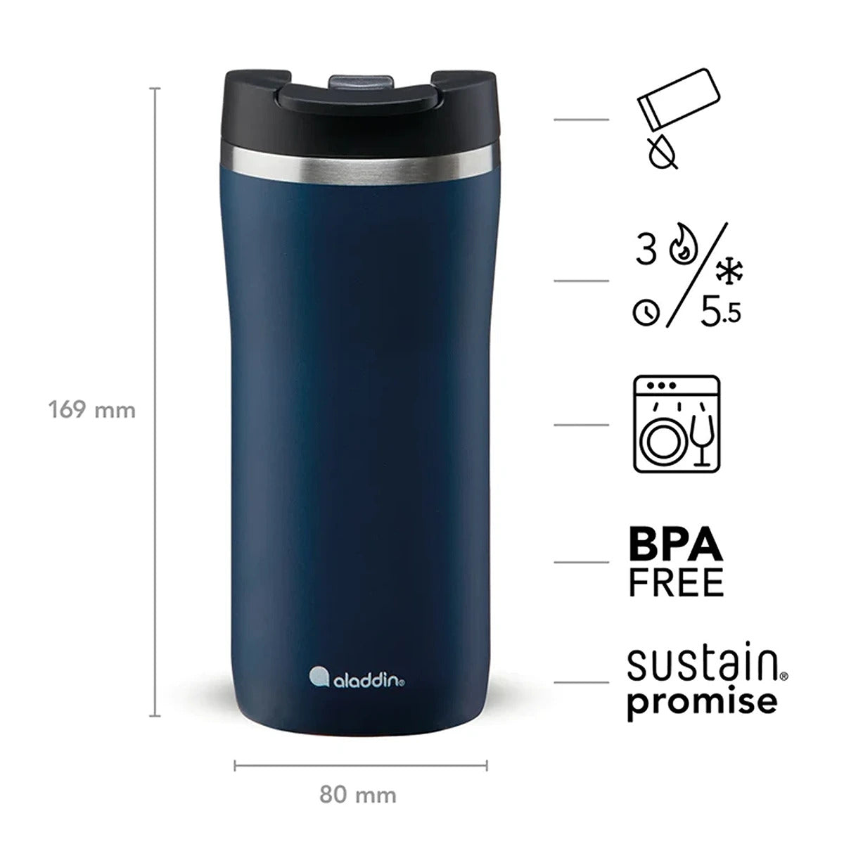 Aladdin Mocca Thermavac Leak-Lockâ„¢ SS Mug 0.35L Deep Navy