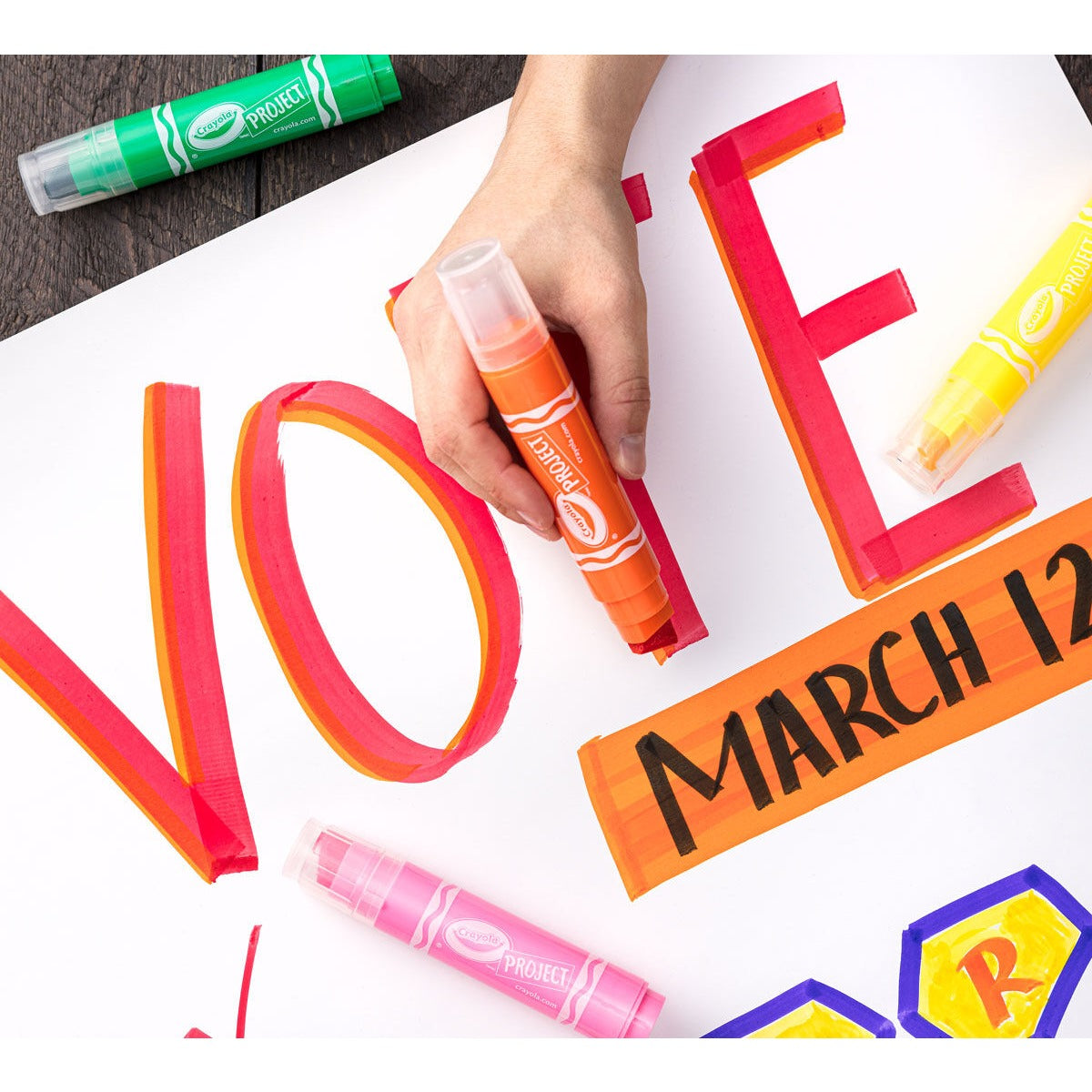 Crayola XL Poster Markers, Bright Colors, 4 Count