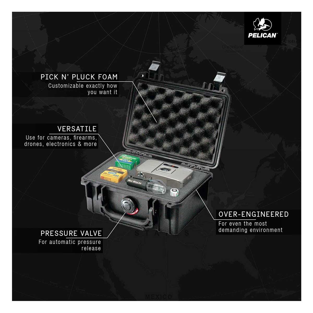 Pelican Case with Foam 1120 WL/WF - Silver