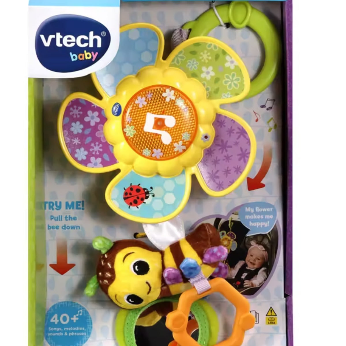Vtech Tug & Spin Busy Bee | Interactive & Developmental Toy with Sounds and Music | For Boys & Girls, Suitable for Ages 3 Months+