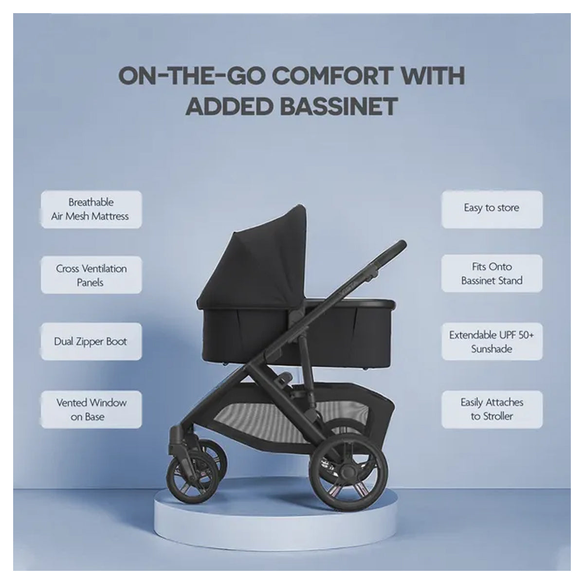 Uppababy Vista V3 Stroller - Jake - Charcoal | Carbon Frame