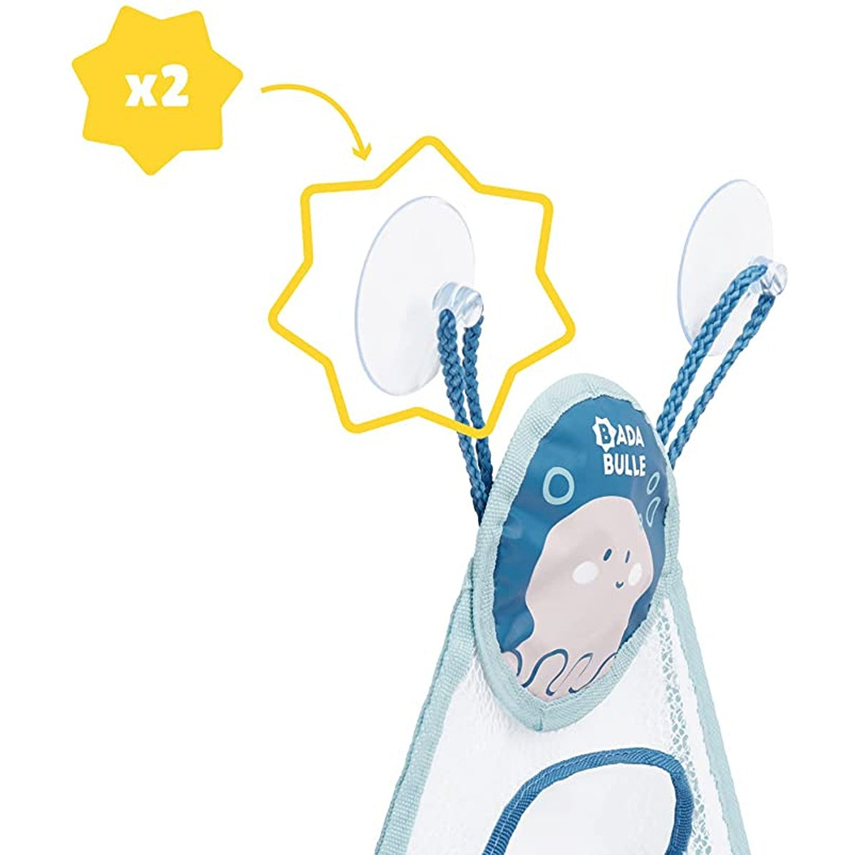 Badabulle Bath Net, Toy Organizer with 2 Large Suction Cups