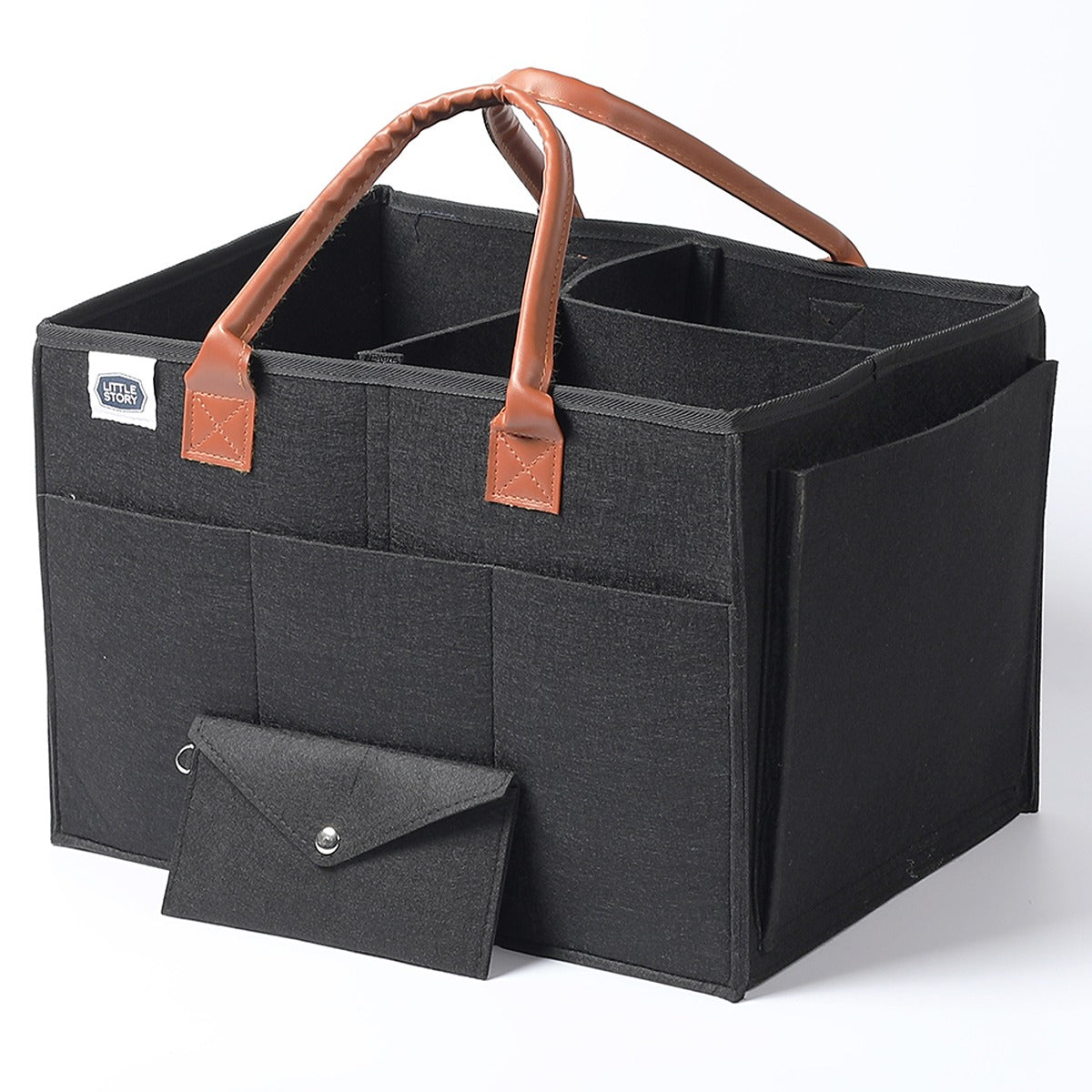 Little Story Diaper Caddy+Travel Pouch-Large-Black