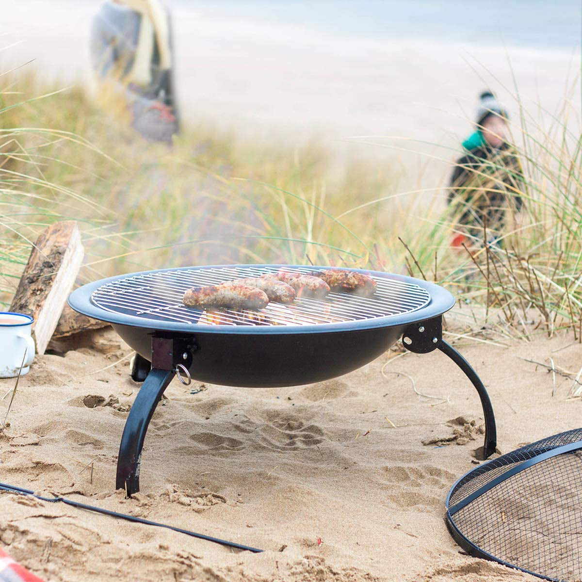 Lahacienda La Hacienda 58106 Camping Firebowl with Grill - Black