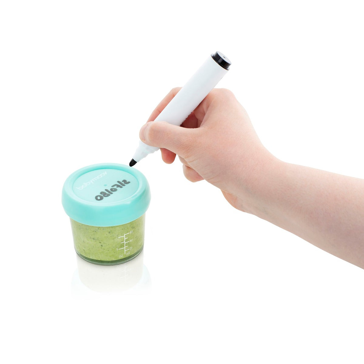 BabyMoov Glass Baby Bowls, 4 X 240ml + 4 X 120ml Airtight Food Storage Containers with recipe book