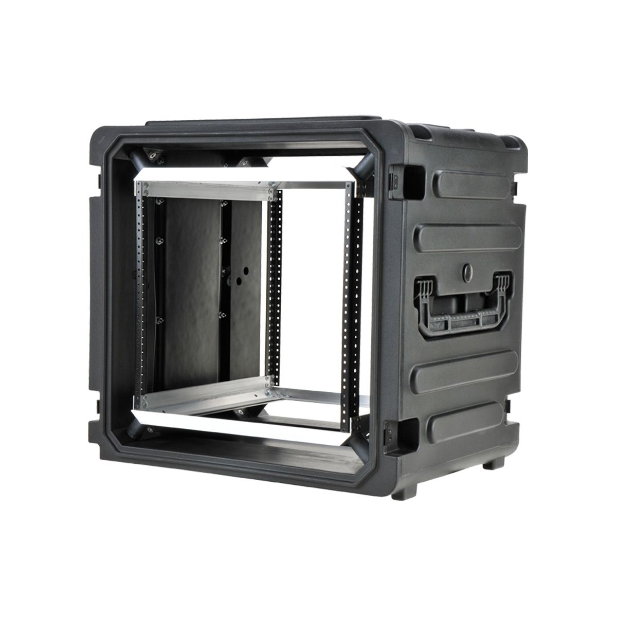 SKB 20 Inch Deep 10U Roto Shockmount Rolling Rack w/ Wheels & Handle