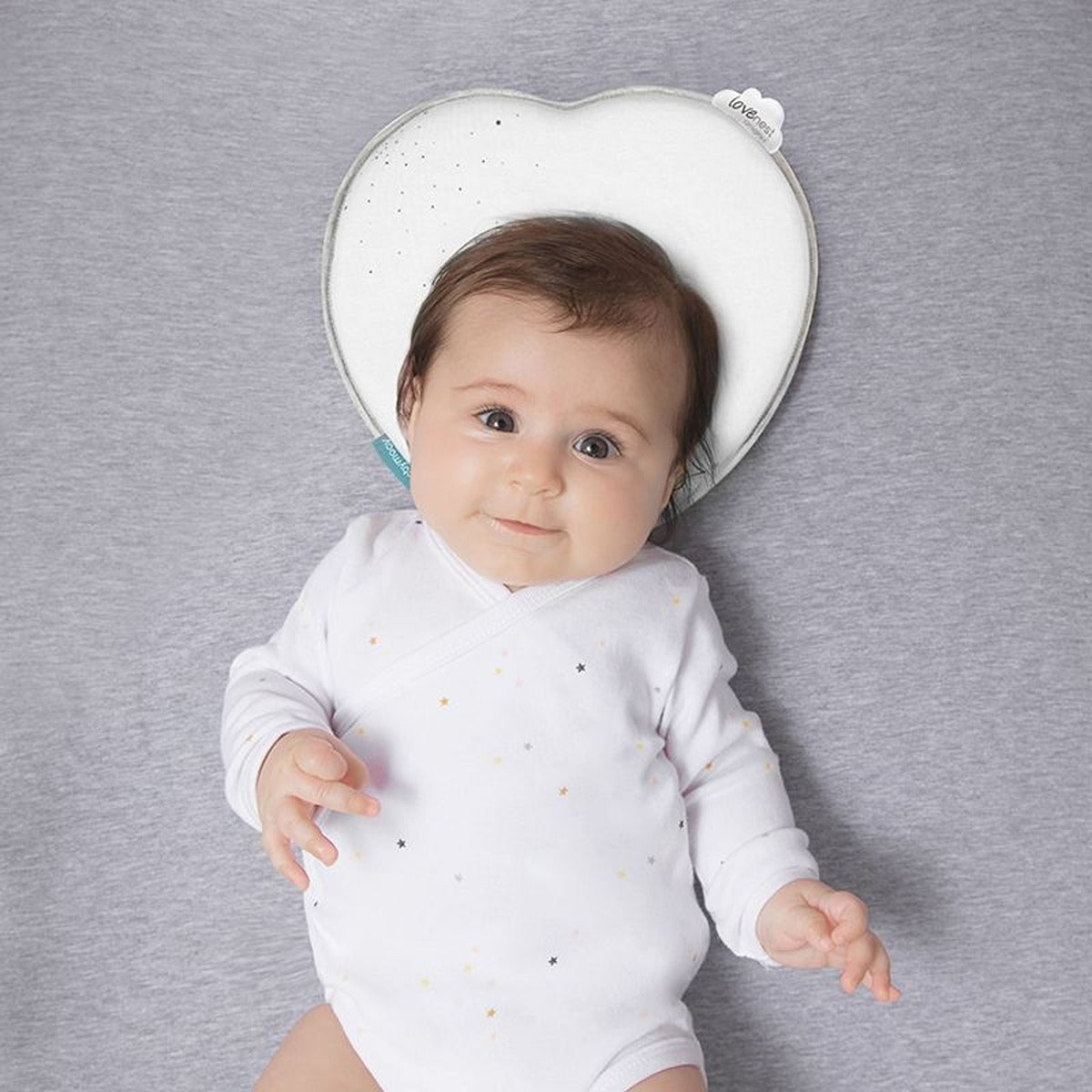 BabyMoov Lovenest Original White Flat Head Baby Pillow