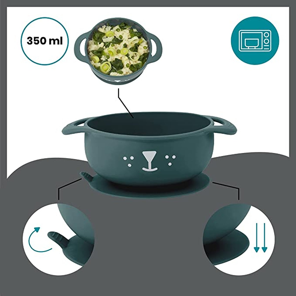 BabyMoov 2-Piece Silicone Bowl & Spoon Weaning Set, Blue