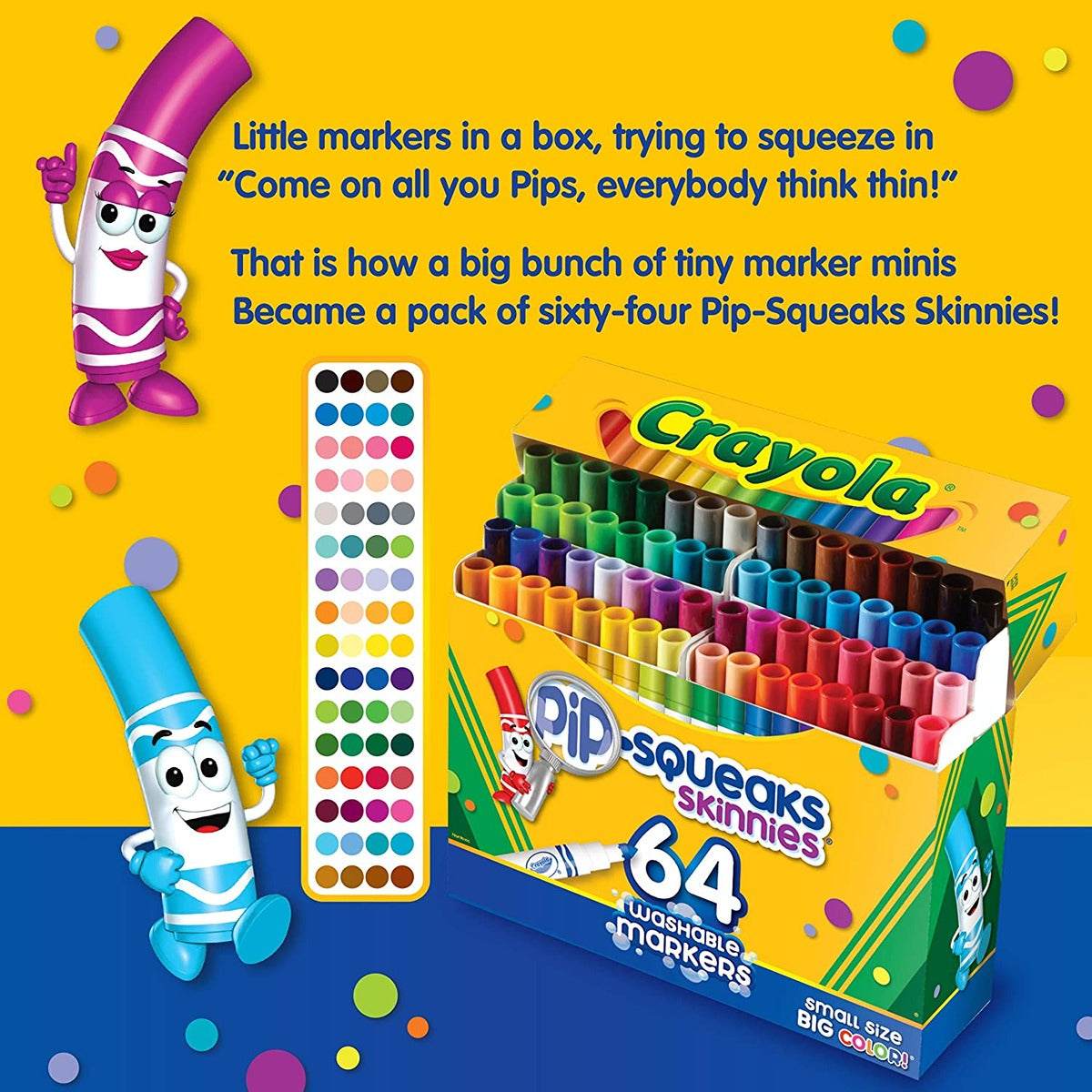 Crayola 64 ct. Washable Pip-Squeaks Skinnies Markers