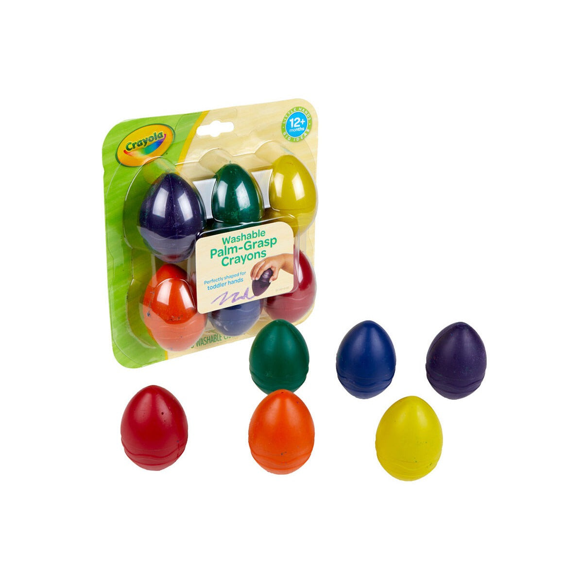 Crayola Palm Grasp Toddler Crayons, 6 Count