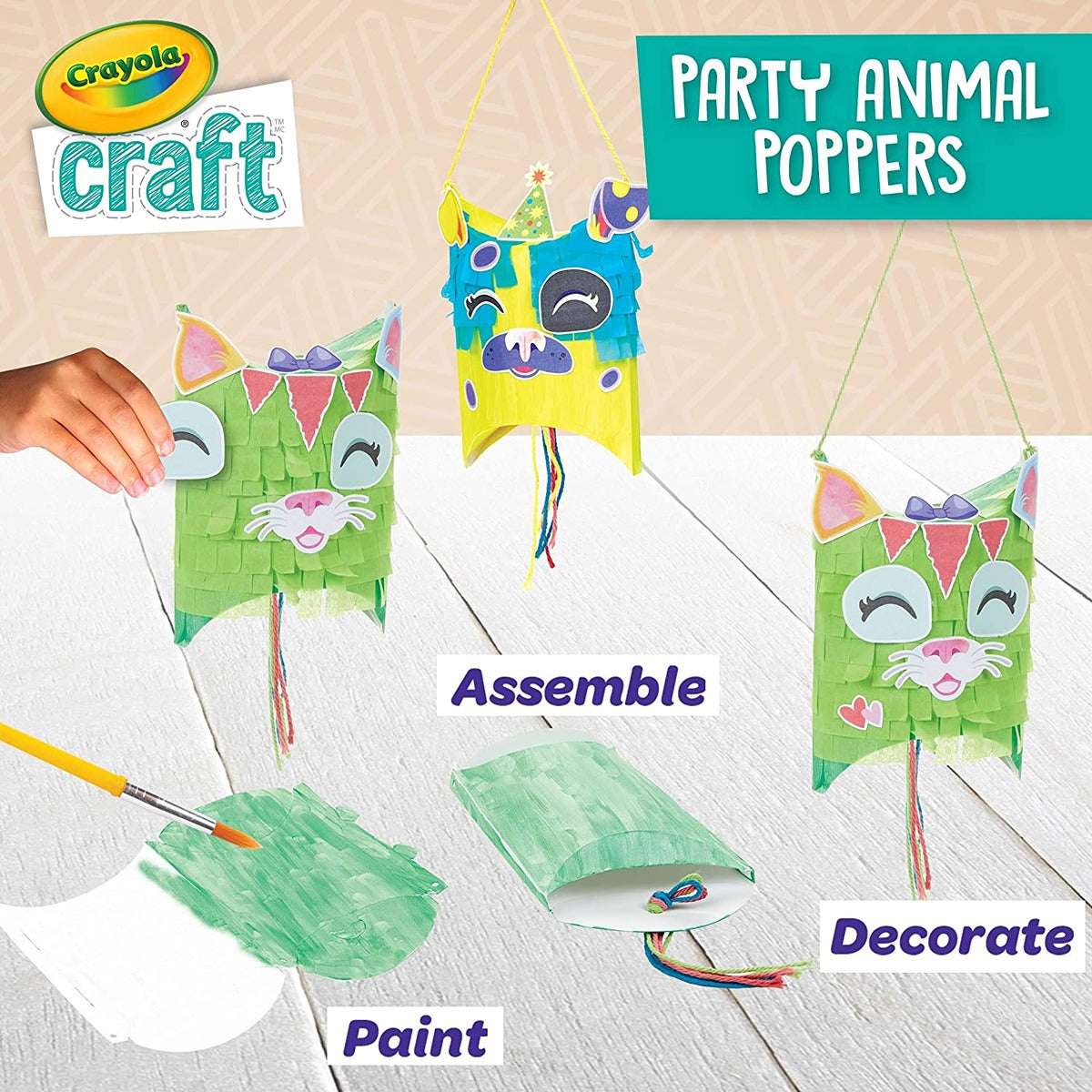 Crayola Craft Confetti Party Poppers, Animal Craft for Kids