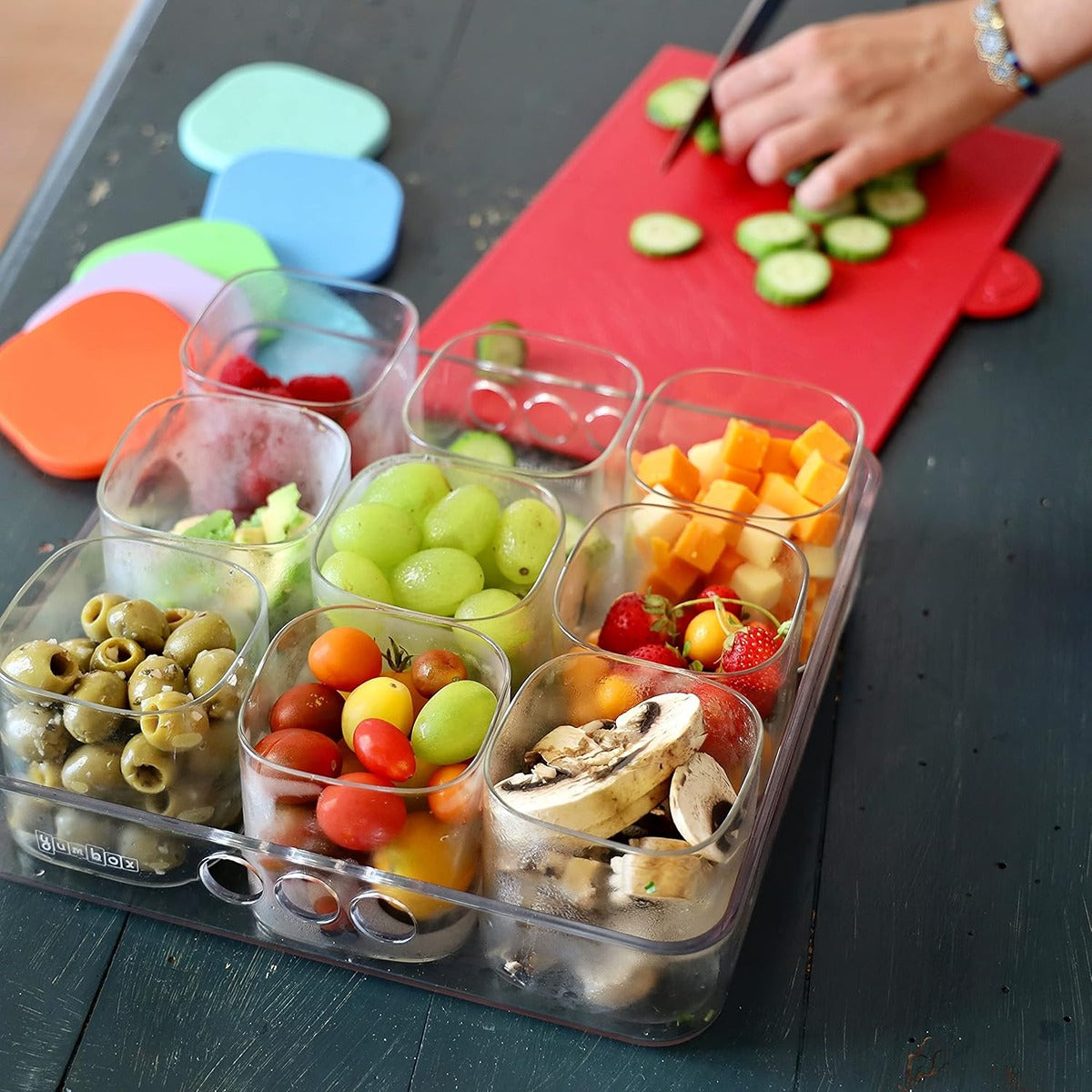 yumbox Yumbox Chop Chop Glass Cubes - Juicy Set - Set of 3