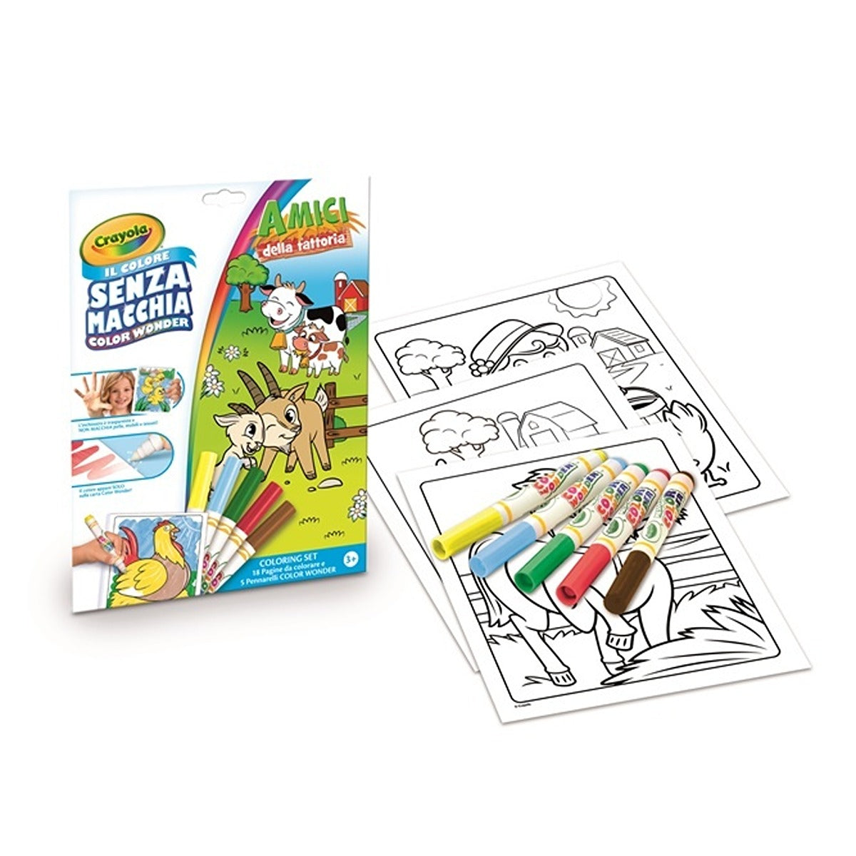 Crayola Color Wonder Set Animal Friends, coloring book, 4 markers