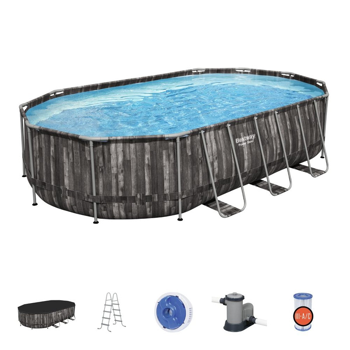 BWAGP BWAY POOLSET POWRSTL OVAL 610X366X122 TS