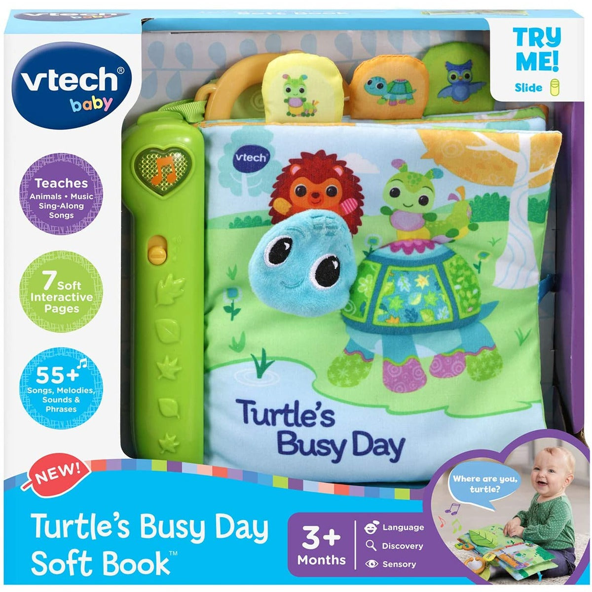 Vtech Turtle&quot;s Busy Day Soft Book, Green