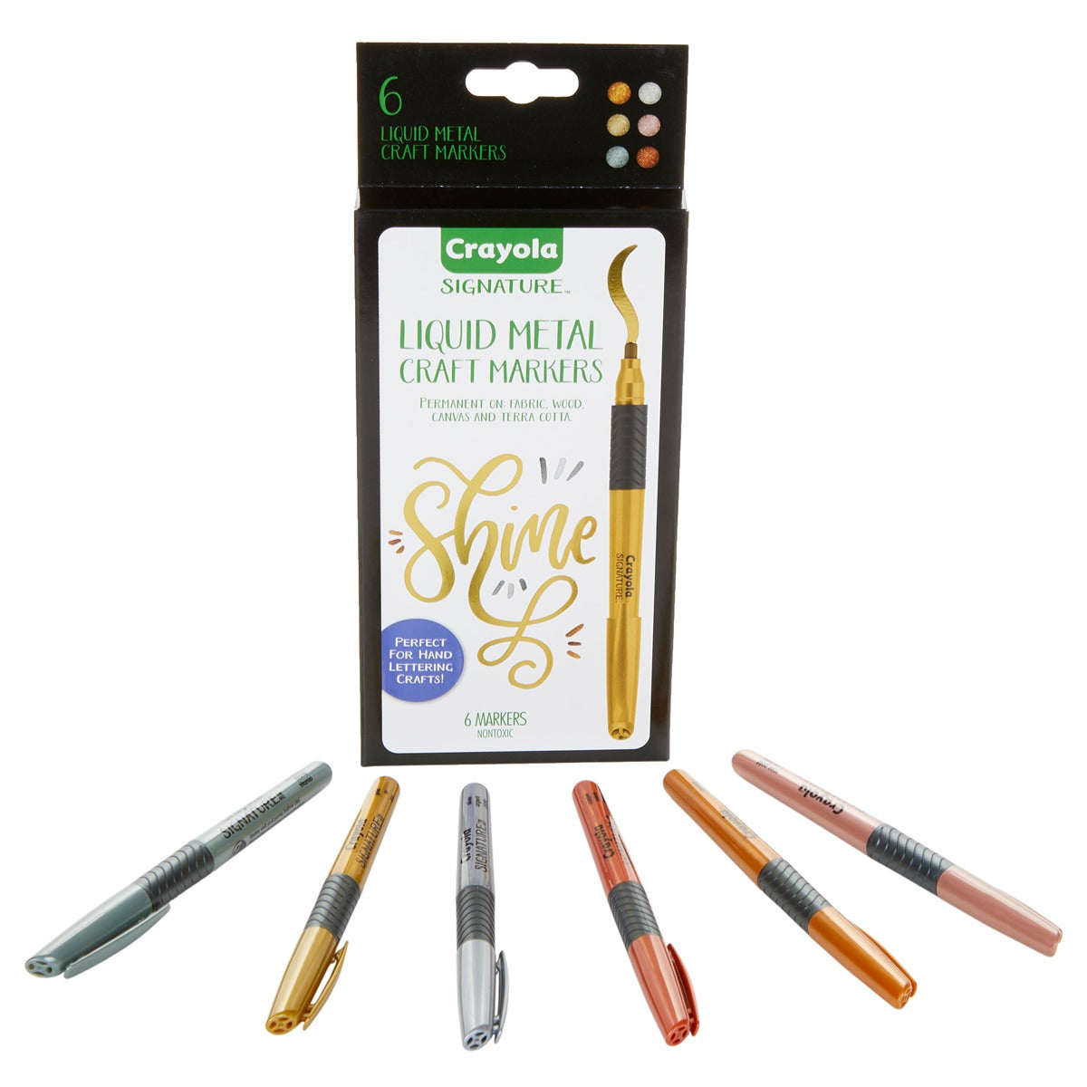 Crayola Signature Metallic Permanent Markers, 6 Count