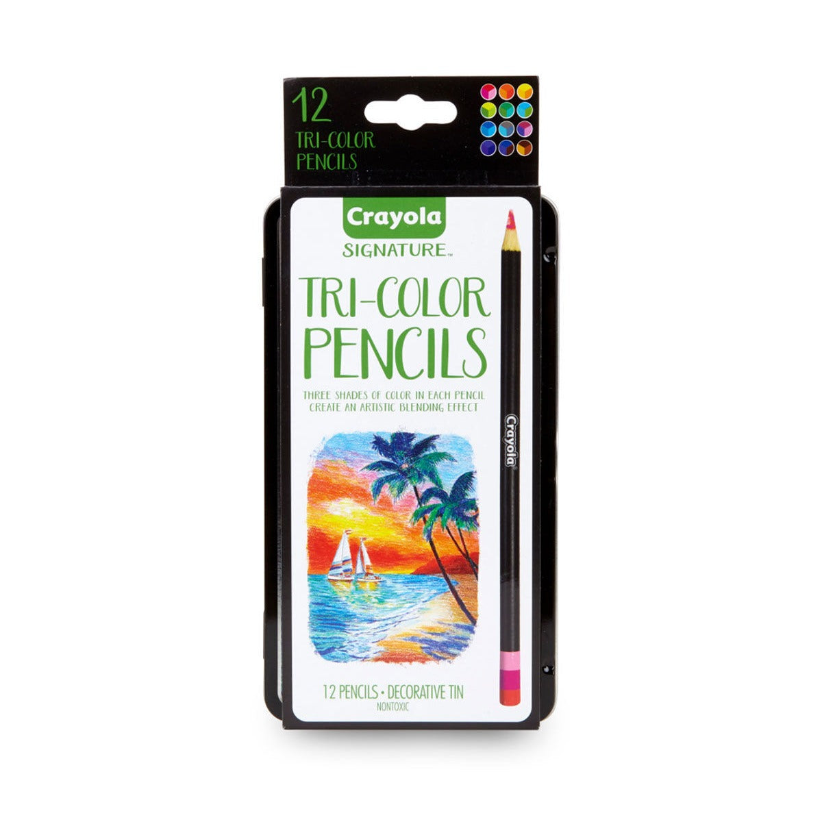 Crayola Tri-Shade Colored Pencils with Decorative Tin 12 count
