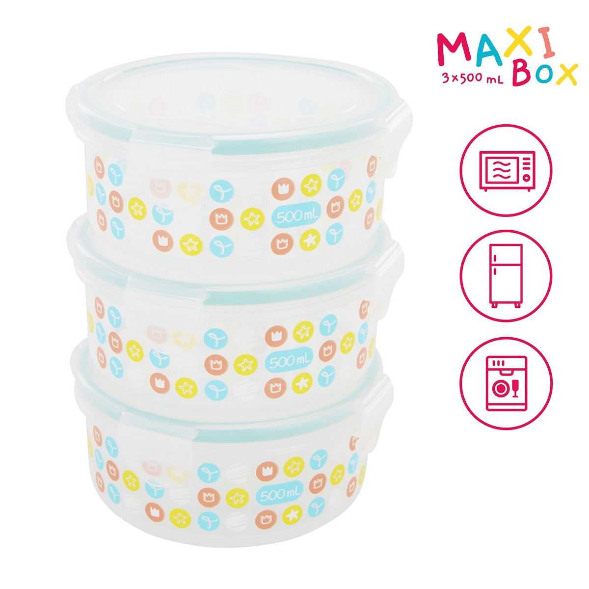 Badabulle - Food Storage Containers, 3 X 500ml