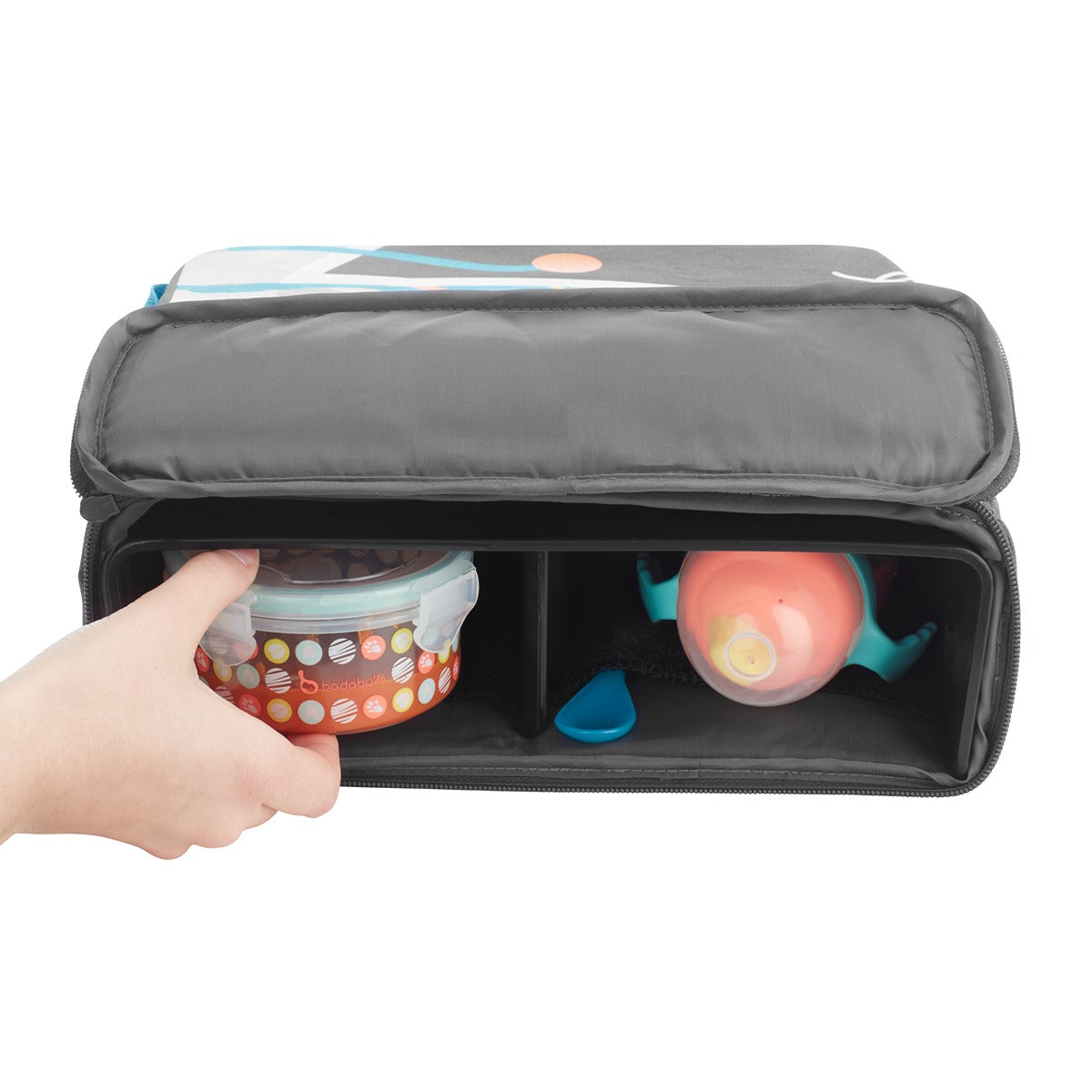 Badabulle Travel Booster Seat (Yummy) 6-36M Extremely Compact, Raises by 10cms Turns into Backpack & comes Large enclosed storage compartment