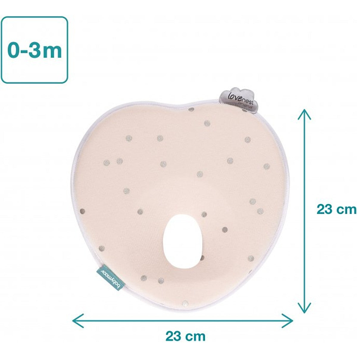 BabyMoov Lovenest Original Pink Flat Head Baby Pillow