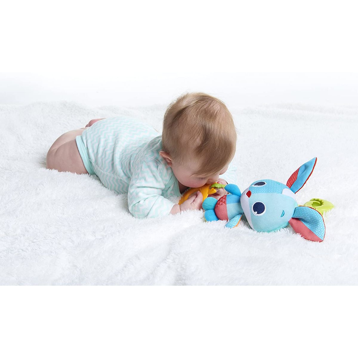 Tiny Love THOMAS THE RABBIT JITTER CHIME STROLLER TOYS | 0-18 Month Baby| Jittering sounds, Easy clip-on Animal soft toy | Meadow Days, 1pc