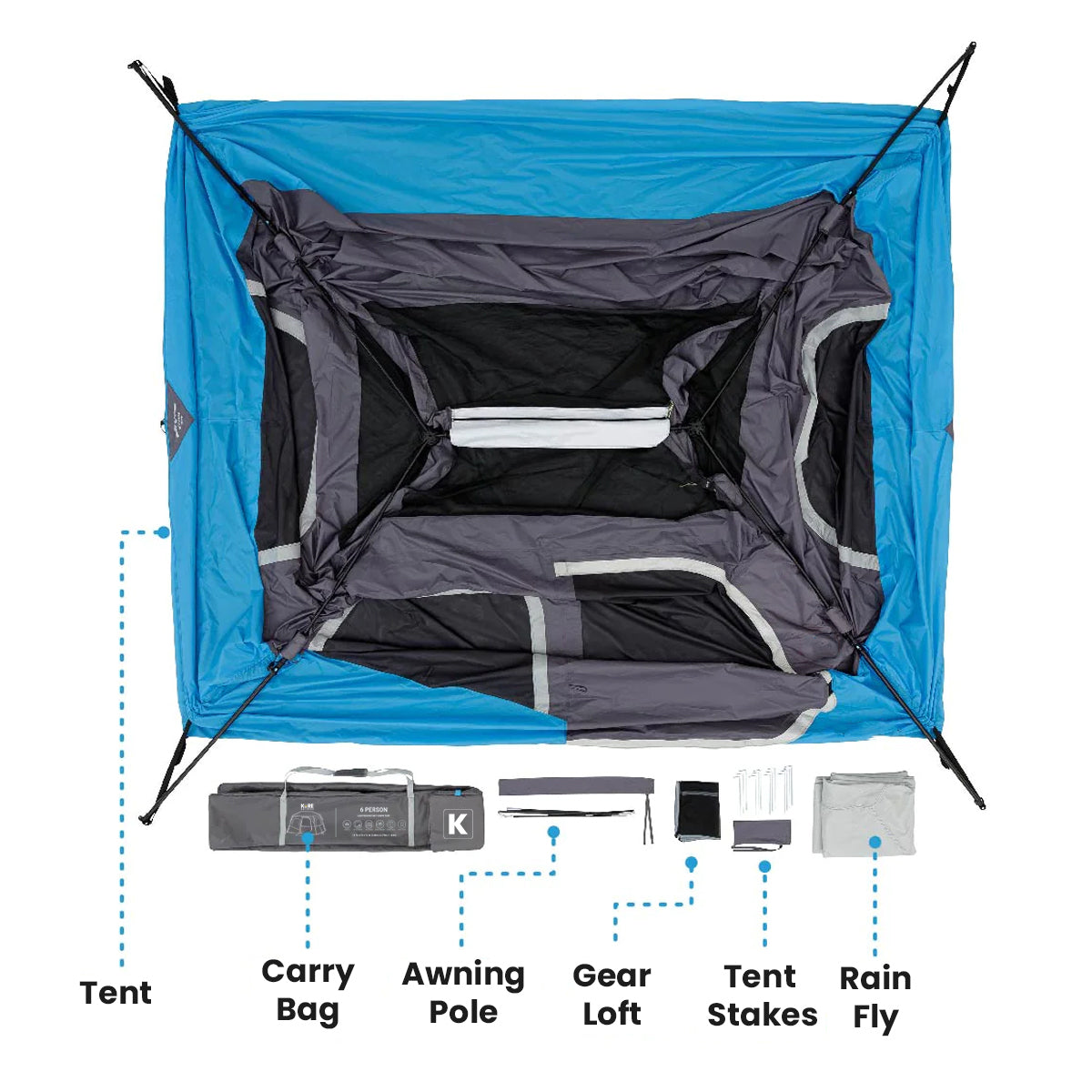 Kore Outdoor 6 person lighted instant cabin tent 11â€™ x 9â€™