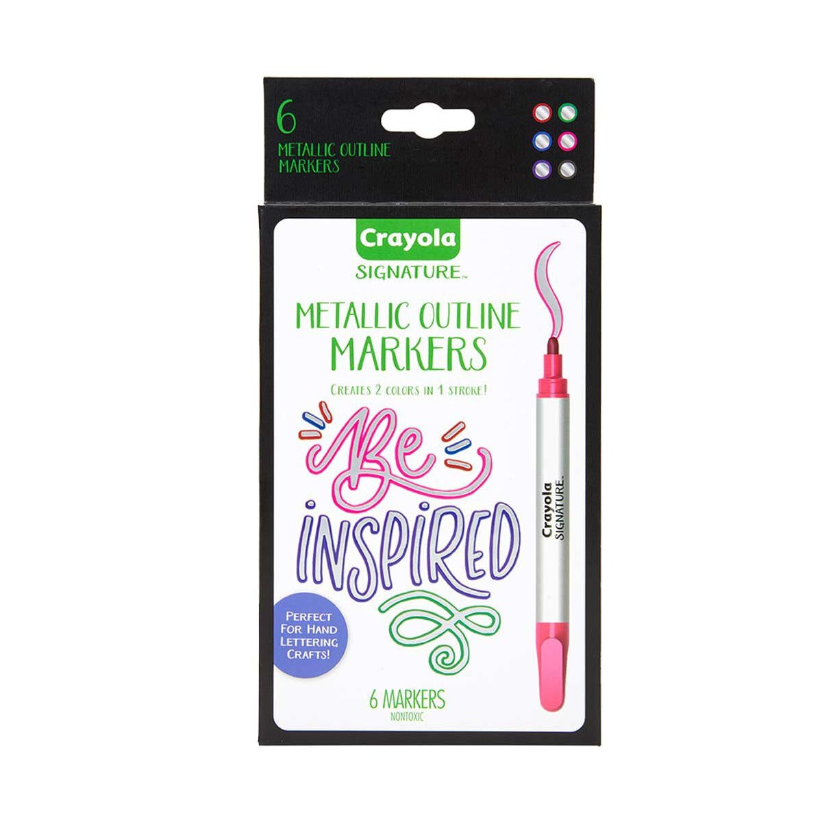 Crayola Signature Metallic Outline Paint Markers, 6 Count