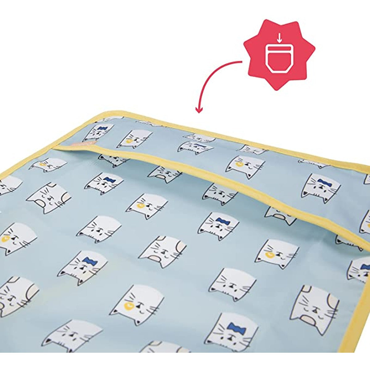 Badabulle Long-sleeved bib, Waterproof, Adjustable - Blue