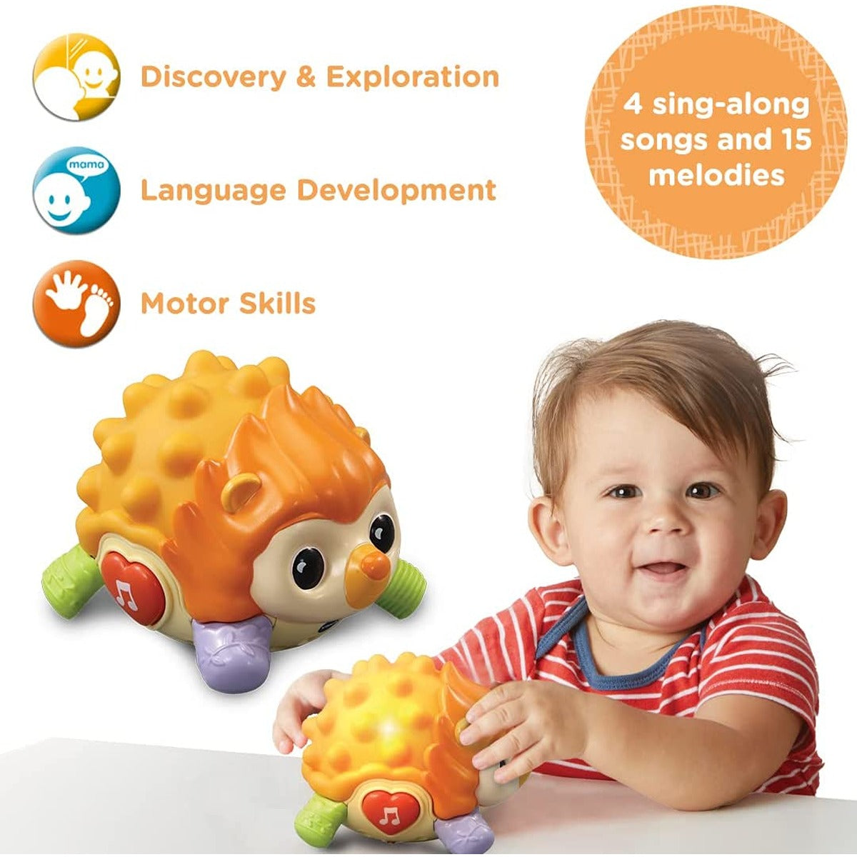 Vtech Easy Squeezy Hedgehog | Baby, Interactive & Developmental Toy with Sounds and Music | For Boys & Girls, Suitable for Ages 3 Months+