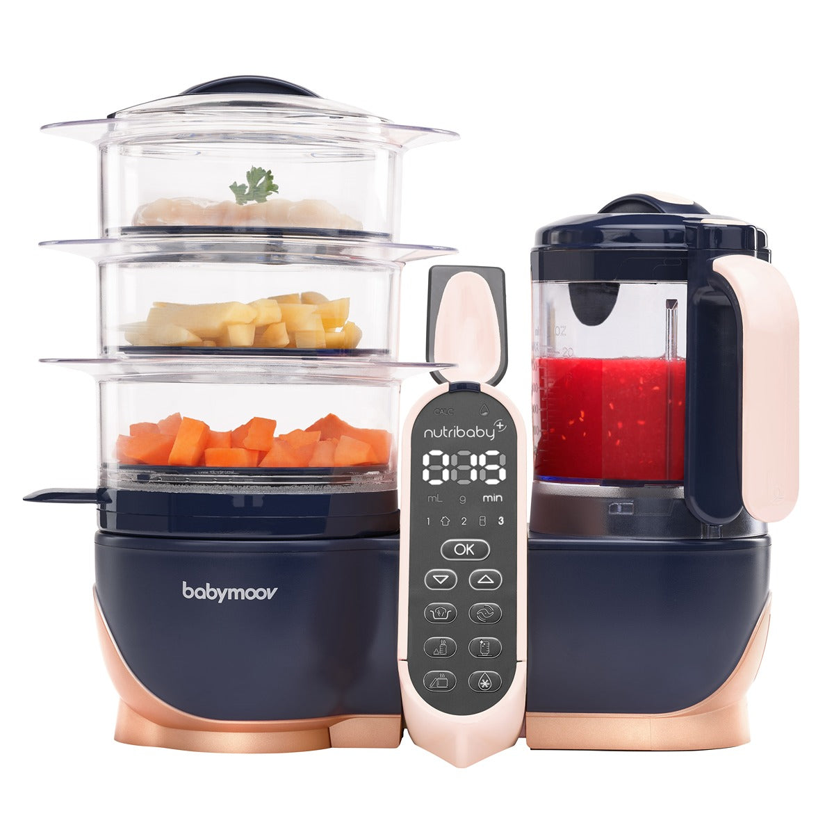 BabyMoov Nutribaby+ XL, 6 in 1 Nutritionist Approved Food Processor with Steam Cooker, Multi-Speed Blender, Baby Puree Maker, Warmer, Defroster, Steriliser
