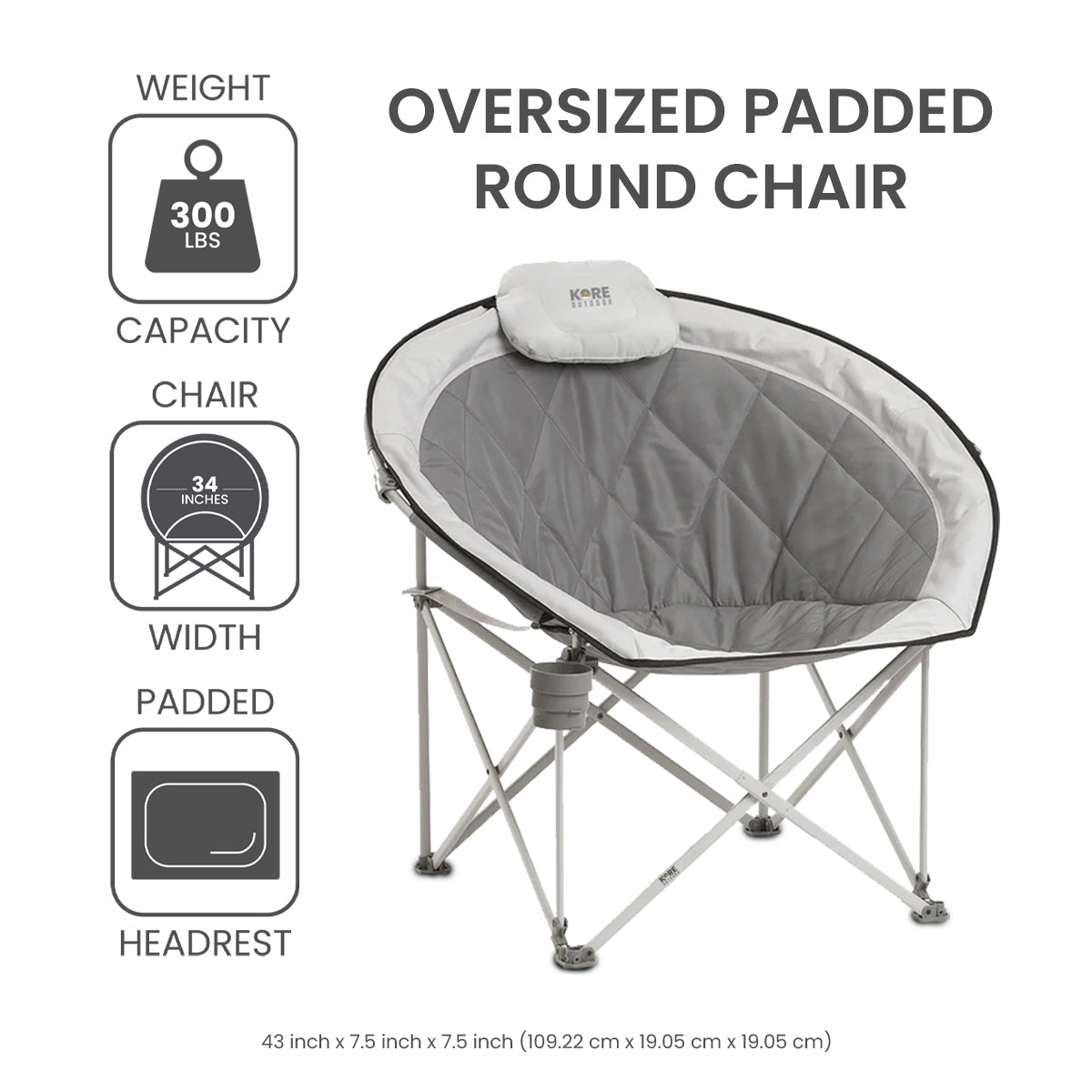 Kore Outdoor Oversized padded round chair