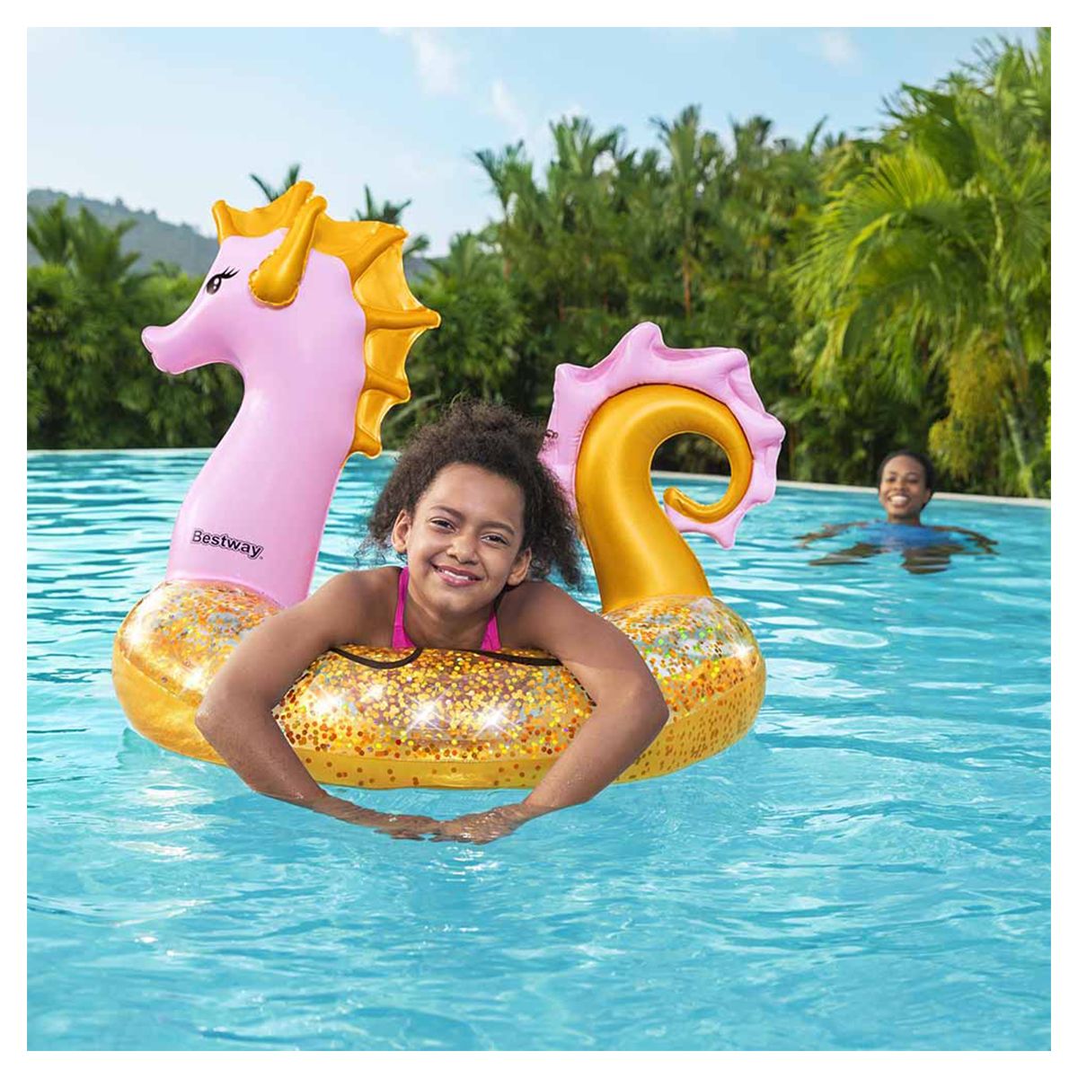 Bestway Gliter Seahorse Swim Ring - 115 X 104 Cm