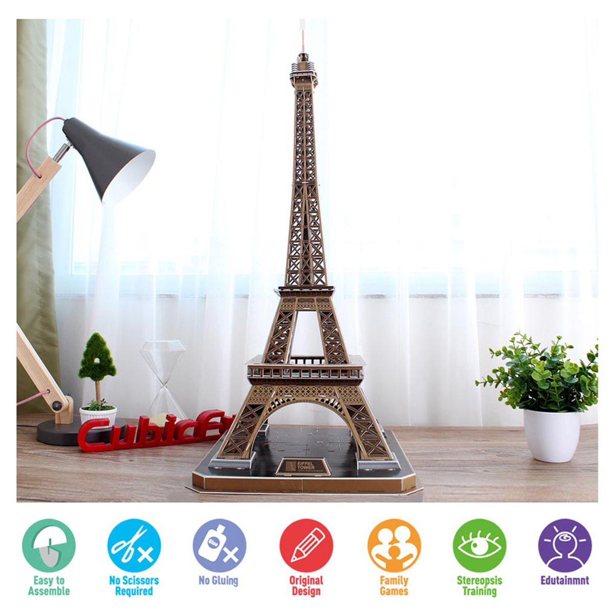 Cubic Fun 3D Puzzle Led Eiffel Tower 84Pcs B/O