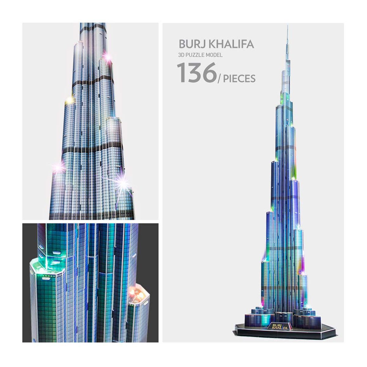 Cubic Fun 3D Puzzle Led Burj Khalifa 136Pcs B/O
